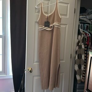 Brand new tan dress with tags- these three boutique
